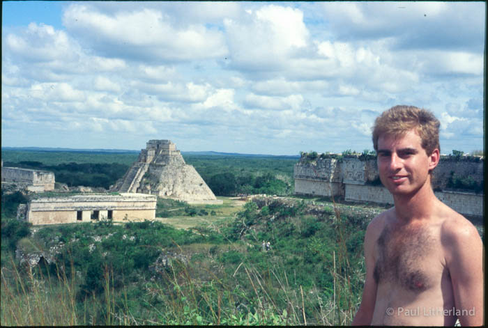 1986, Mexico, motorcycle, ruins, Uxmal