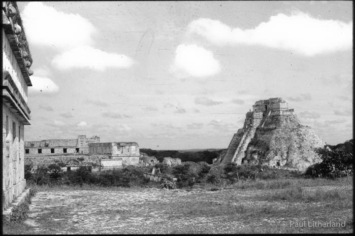 1986, Mexico, motorcycle, ruins, Uxmal