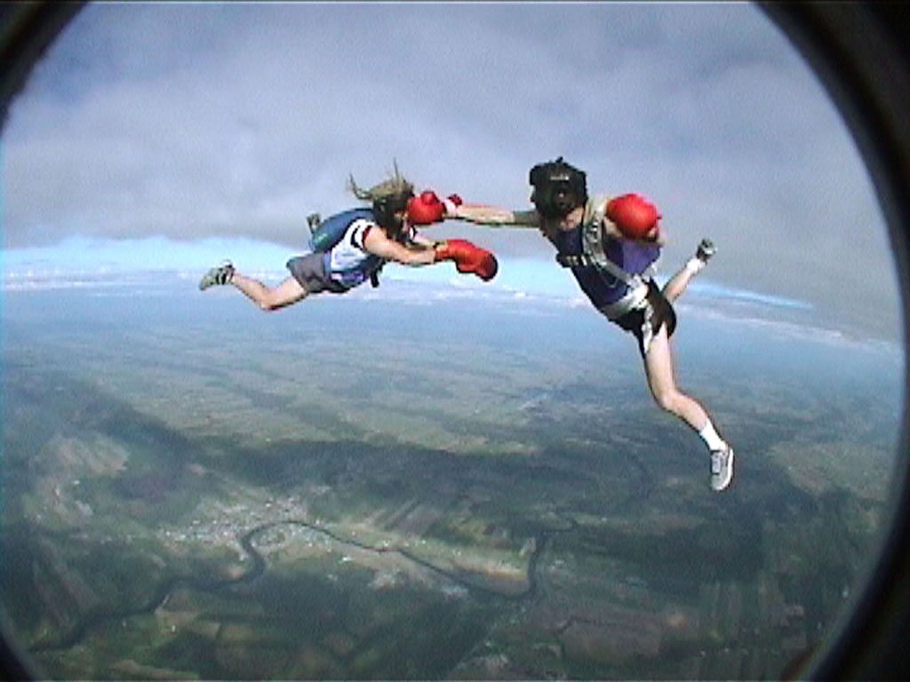 “Freefall Fighters” from <i>Freefall Fighters</i>, 2009 – 
										 – Paul Litherland and Bertrand Cloutier freefall boxing										
									